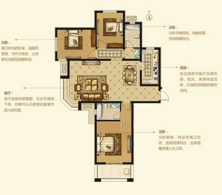 B1戶(hù)型 142.30㎡ 3室2廳